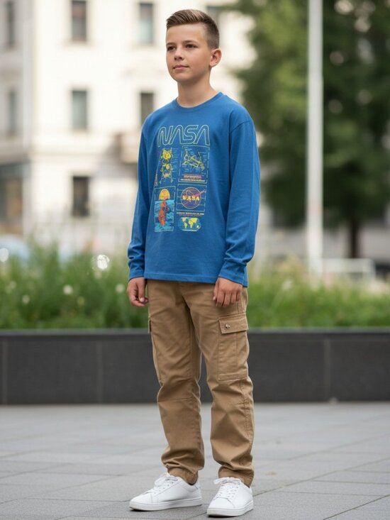 GAP Other - Gap NASA Graphic Long Sleeve T-Shirt Boys Size M 8-9 Blue Shirt